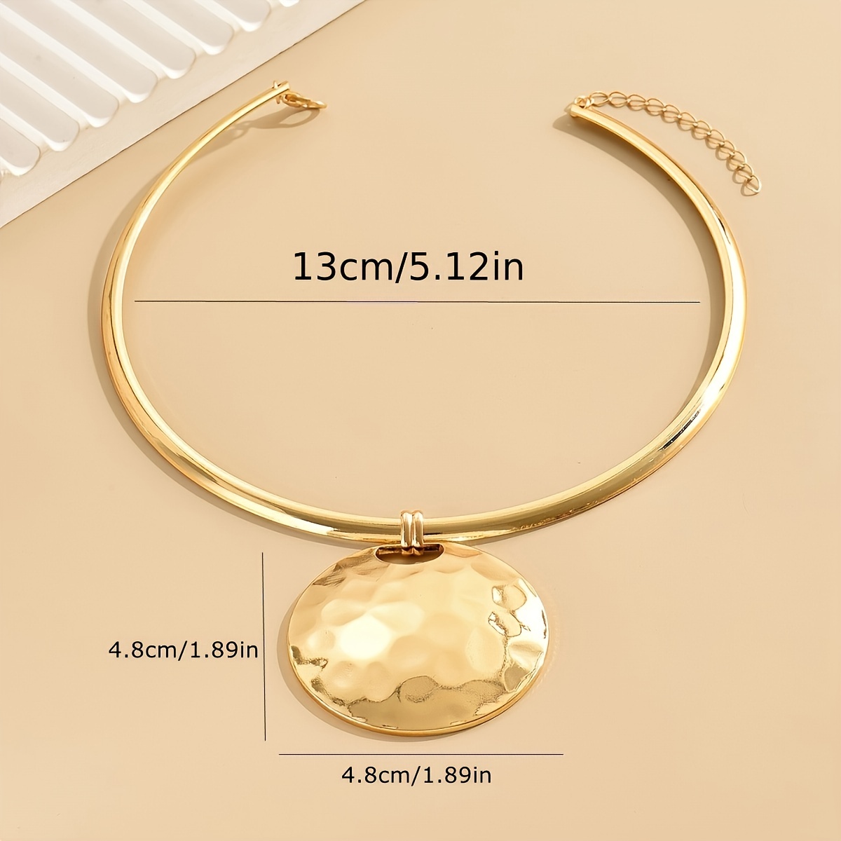 Golden Circular Pendant Necklace